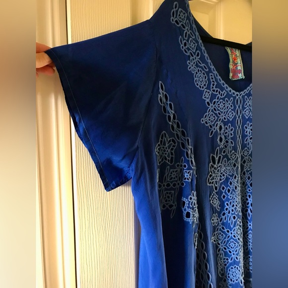 Johnny Was Kaylyn cobalt blue eyelet tunic size XXL - Picture 5 of 6